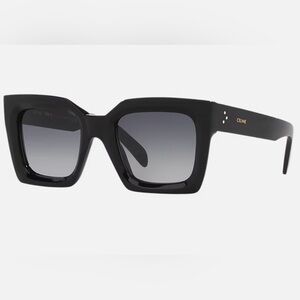 Celine Black Square Oversized Sunglasses with Gradient Lenses